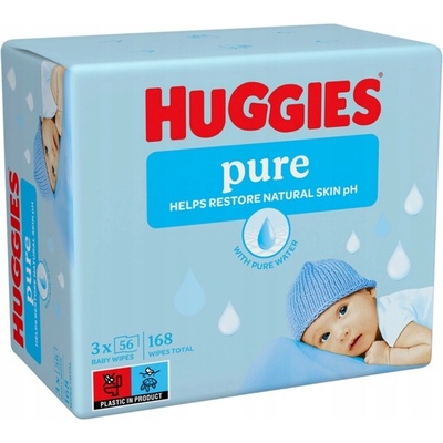 Huggies PURE vlhčené utierky 3 x 56 ks