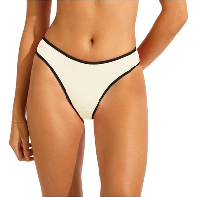 Seafolly Дамско бикини долнище Seafolly Women's Beach Bound High Leg Pant Bikini bottom - Ecru - размер 44 (EU) (150-5050-0317)