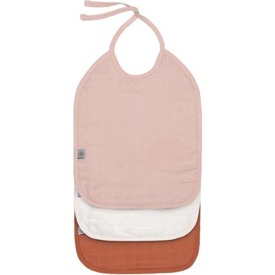 Lassig Бебешки лигавници Lassig - Medium, 3 броя, Powder Pink/ Milky/Rust (4042183427676)