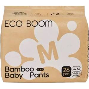 Eco Boom Бамбукови еко пелени гащи Eco Boom Premium - Размер 3, 6-11 kg, 26 броя (ECO BOOM) - ozone
