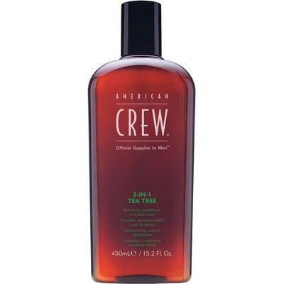 American Crew Шампоан, балсам и душ-гел 3 в 1, с чаено дърво, 450 ml