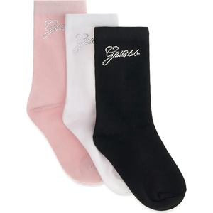 Guess Комплект от 3 чифта детски чорапи с кристално лого Guess