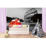 DIMEX ART Самозалепваща се флизелинова фототапета колизеум с червена кола 375 x 250 см