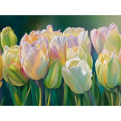 Obraz tulipánu na zeleném pozadí 1 deska 80x60