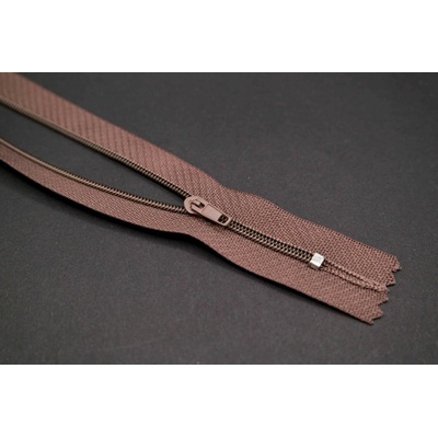 Nedeliteľný jemný plastový špirálový zips (veľkosť číslo 3) rôzne farby - dĺžka 12 cm - 60 cm 40 cm Kakaová