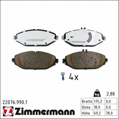 Sada brzdových destiček, kotoučová brzda ZIMMERMANN 22076.990.1
