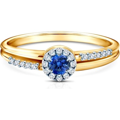 SAVICKI Годежен пръстен Savicki: двуцветно злато, син сапфир