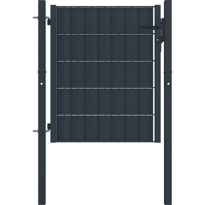 Plotová branka PVC a ocel 100 x 101 cm antracitová 670652