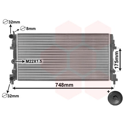 Chladič vody pro motor VAN WEZEL 49002037