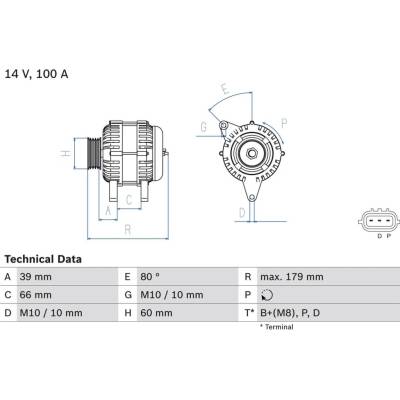 Alternátor BOSCH 0 986 083 970 (0986083970)
