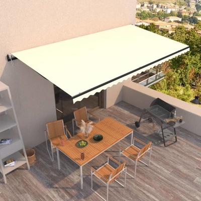 VidaXL Automatická zatahovací markýza 600 x 350 cm krémová