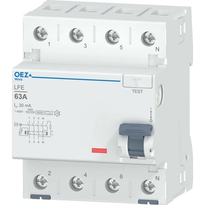 OEZ LFE-63-4-030A 4Pól/63A/30mA/A/6kA 46401