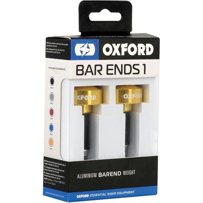 závaží řídítek Bar Ends 1 s redukcí pro vnitřní průměr 13 a 18 mm (vnější 22 a 28,6 mm), OXFORD (zlatý elox, pár) OX592