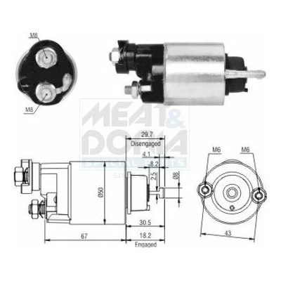 Elektromagnetický spínač, startér MEAT & DORIA 46149