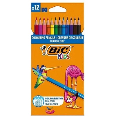 BIC Цветни моливи BIC Kids TROPICOLORS, 12 цвята (13802005)