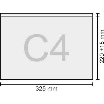Obálka C4 transportná/priehľadná 325x220+15 mm, bal/50 ks