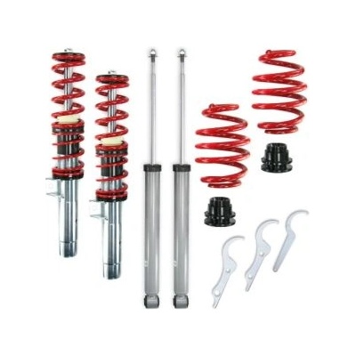 Регулируемо окачване за bmw e46 (1998-2005) - Червени пружини
