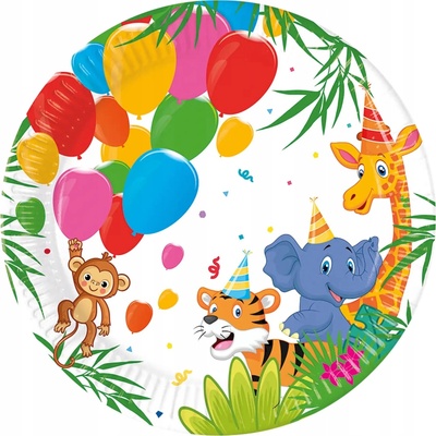 Procos Kvalitné kompostovateľné taniere Jungle Balloons