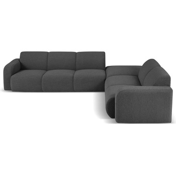 Micadoni Тъмносив ъглов диван от плат букле (десен ъгъл) Molino - Micadoni Home (MIC_RC_L_101_F1_MOLINO7)