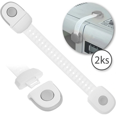 BabySafety 6315 poistka na skrinky nastavitelná 2 ks bielo sivá