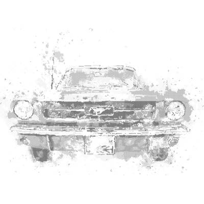 ZUTY Bodkovanie - AUTO MUSTANG Rámovanie: vypnuté plátno na rám, Rozmer: 40x50 cm