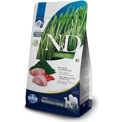 Farmina FARMINA N&D храна за кучета, суха, агнешко, спирулина, за възрастни кучета, средни/големи породи, 7 kg