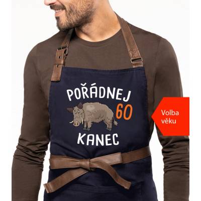 Kariban HobbyTriko Zástěra k narozeninám Exclusive Pořádnej kanec Tmavě modrá