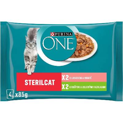 Purina One Sterilcat krůta a losos 4 x 85 g