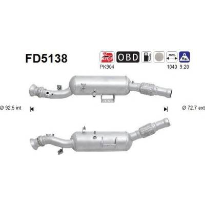 Filtr sazových částic, výfukový systém AS FD5138