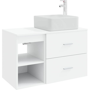 vidaXL Комплект мебели за баня 2 pcs Бяло Инженерна дървесина (3403896)