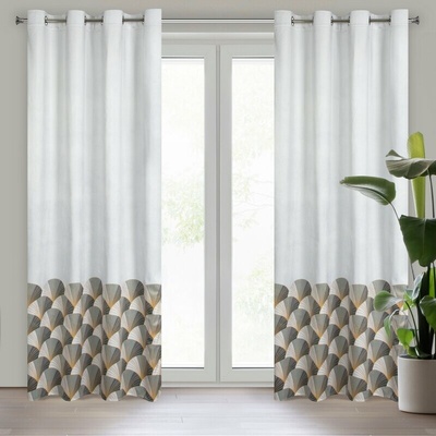 Takoy DESIGN 91 Záves GINA zo zamatu s potlačou vejárikov-HF-387294 | 140 x 250 cm