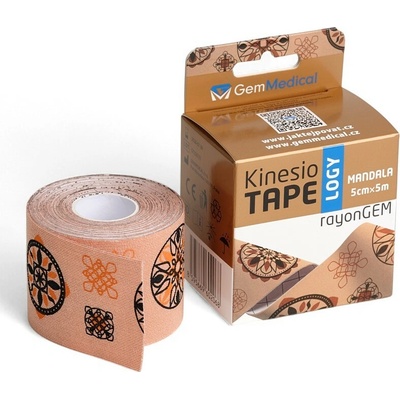 GM Rayon kinesiology tape hedvábný Mandala 5 cm x 5 m