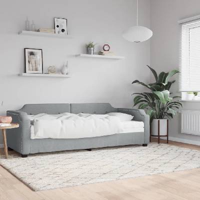 vidaXL Válenda s matrací světle šedá textil