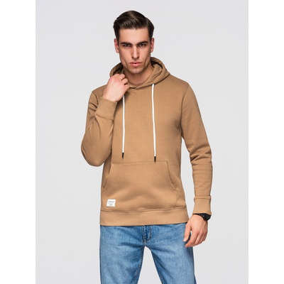Ombre Clothing Мъжко памучно кангур суитшърт BASIC с качулка - кафяво Ombre Clothing Ombre Clothing | Kafyav | МЪЖЕ | S