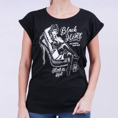 Dámské Triko BLACK HEART FETISH Černá