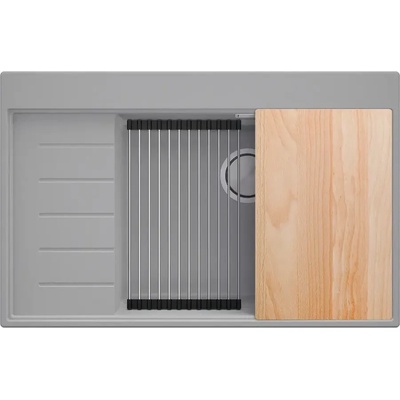 Твоят Стил Сива гранитна кухненска мивка Сидни 780-60 Ergo Multilevel 780х500