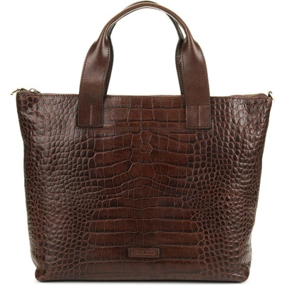Gianni Conti dámská kožená kabelka kroko tmavě 9493014 dark brown hnědá