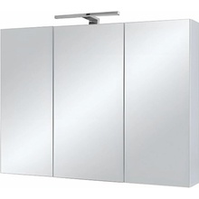 A - Interiéry Skříňka zrcadlová Argos 80 bílá, lesk, LED osv. chrom, 80x65x13,8