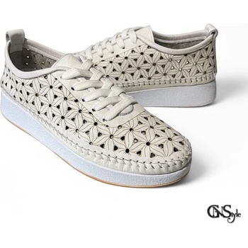 АНАТОМИЧНИ ДАМСКИ ОБУВКИ С ПЕРФОРАЦИЯ ОТ БЯЛА ЕСТЕСТВЕНА КОЖА