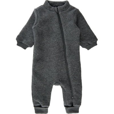 Merino overal na zips bez kapucne tmavo šedý Anthracite Melange Mikk Line