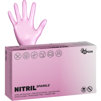 Espeon NITRIL SPARKLE nepudrované perleťovo ružové 100 ks