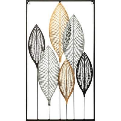 ATMOSPHERA ATMOSPHERA Kovová dekorácia na stenu Leafs 37x65 cm