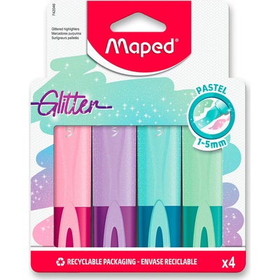 Maped 42046 Zvýrazňovač Fluo Peps Classic Glitter sada 4 ks