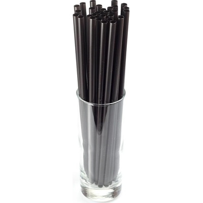 Gastro obaly Znovupoužitelné plastové brčko JUMBO černé 25 cm 8 mm 6000 ks