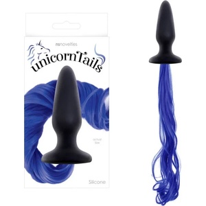  Анален плъг, опашката на еднорога - Unicorn Tails, Blue (NSTOYS0528)