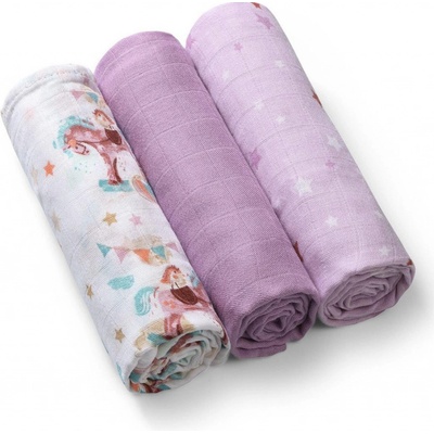 BabyOno bambusové Violet 70x70 cm 3 ks
