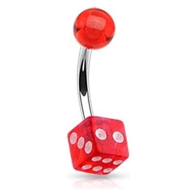 Šperky4U piercing do pupíku hrací kostka BA01024-R