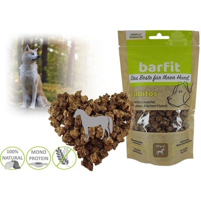 BARFIT sušené kostky masa 100% clear konina 200 g