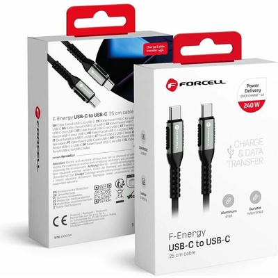 Forcell C263 USB-C na USB-C QC4.0 PD 5A 240W Cafule 0,25m černý