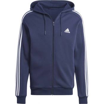 Adidas Мъжки суичър Adidas Essentials Fleece 3-Stripes Full-Zip Hoodie Mens - Navy/White